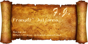 Franyó Julianna névjegykártya